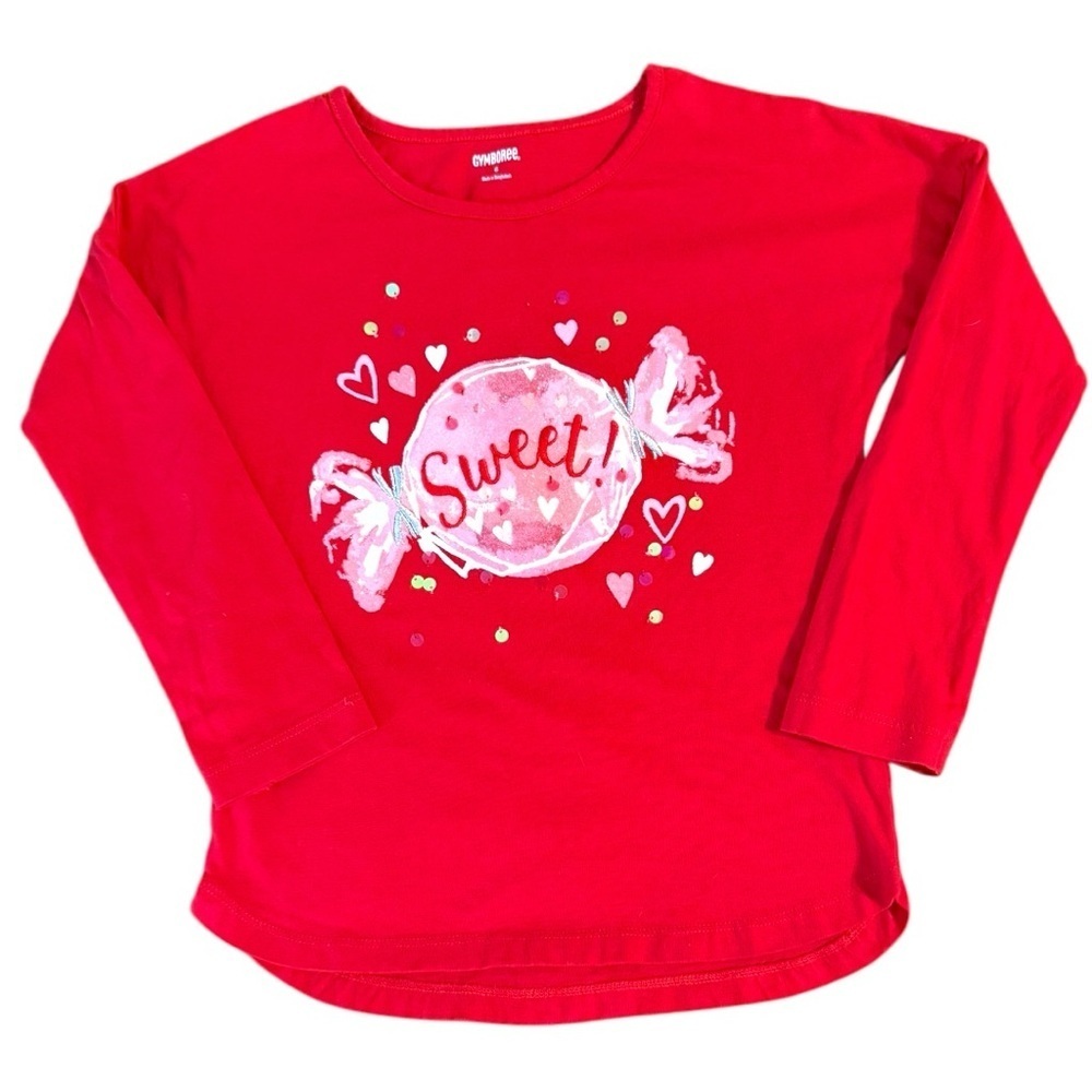 Gymboree “Sweet!” Candy Heart Long Sleeve Tee Size 6